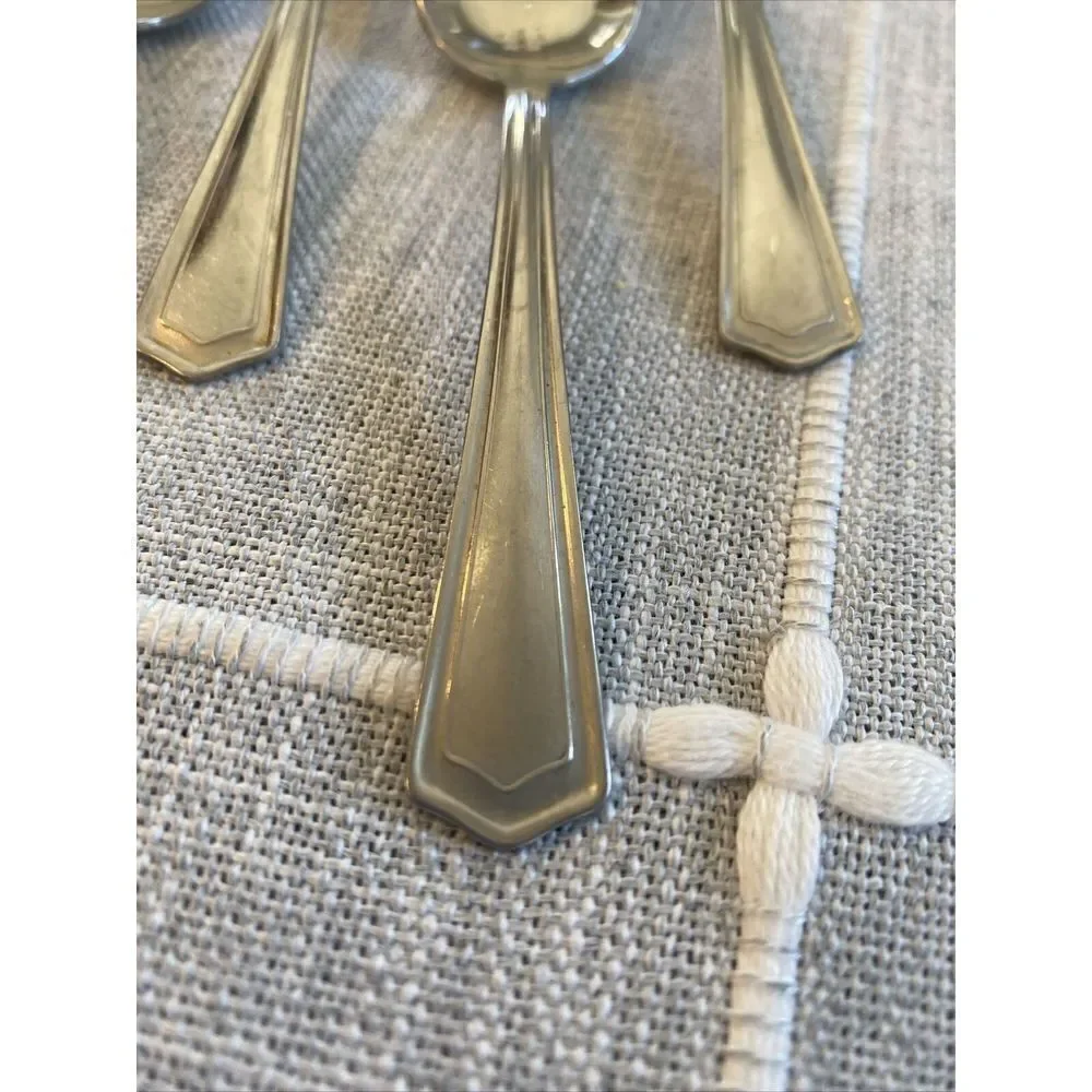 Set of 4 SILCO Stainless 6” Spoon by International Silver INS57 USA- 18-8